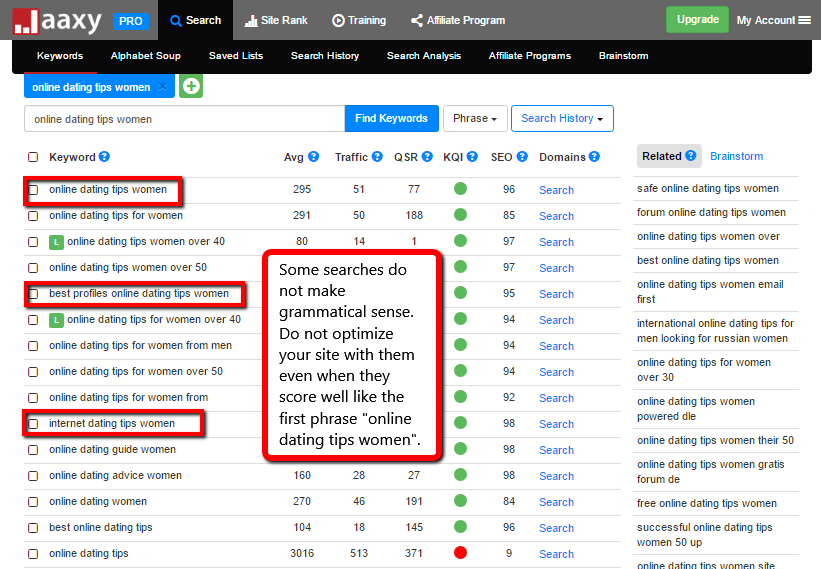 the jaaxy keyword tool review avoid grammatically incorrect searches