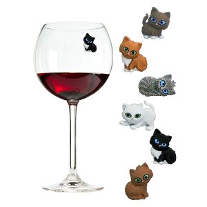 gifts for cat lovers cat wine glass charms