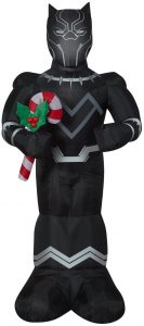 Black Panther with Candy Cane Christmas Yard Inflatables