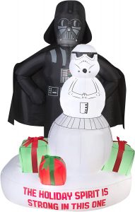 Darth Vader with Stormtrooper Snowman Christmas Yard Decorations