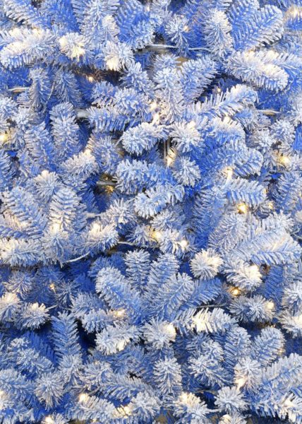 Blue Flocked Artificial Christmas Trees