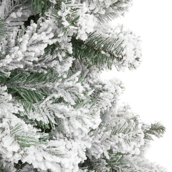 Close Up Snow Flocked Artificial Christmas Tree