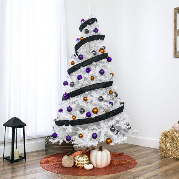 Decorated White Christmas Tree